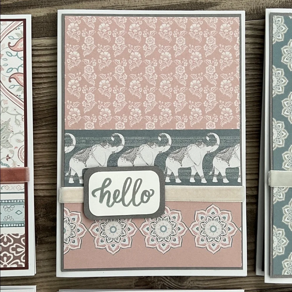 Handmade Greeting Cards Lot of 18 “Hello” With Envelopes Bohemian Floral